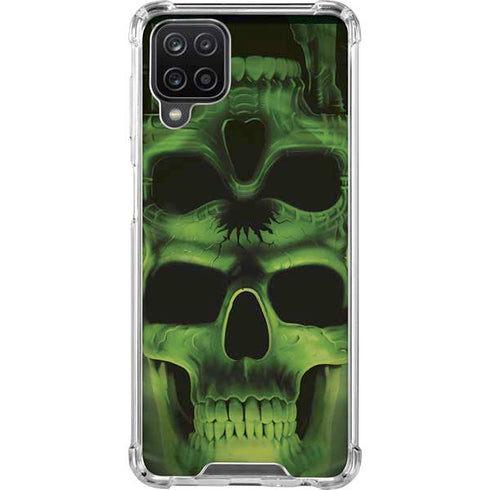 Liquid Blue Green Skulls Galaxy A12 Clear Case