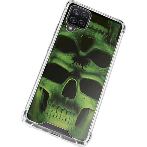 Liquid Blue Green Skulls Galaxy A12 Clear Case