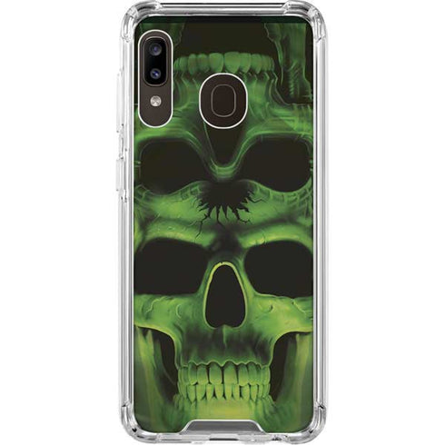 Liquid Blue Green Skulls Galaxy A30 Clear Case
