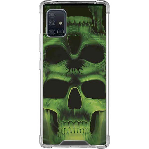 Liquid Blue Green Skulls Galaxy A51 5G Clear Case