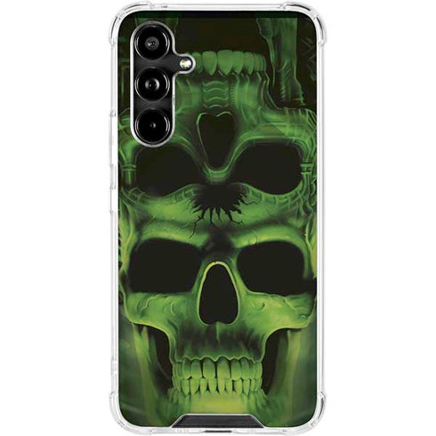 Liquid Blue Green Skulls Galaxy A54 5G Clear Case
