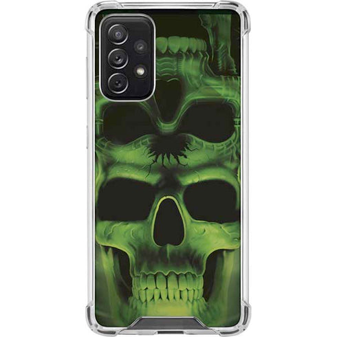 Liquid Blue Green Skulls Galaxy A72 5G Clear Case