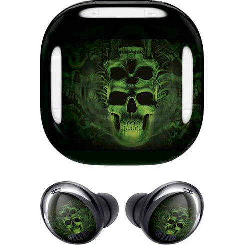 Liquid Blue Green Skulls Galaxy Buds Pro Skin
