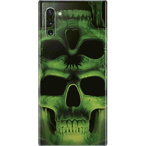 Liquid Blue Green Skulls Galaxy Note 10 Skin