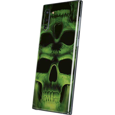 Liquid Blue Green Skulls Galaxy Note 10 Skin