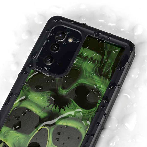 Liquid Blue Green Skulls Galaxy Note20 5G Waterproof Case
