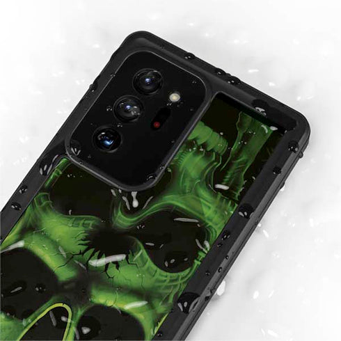 Liquid Blue Green Skulls Galaxy Note20 Ultra 5G Waterproof Case