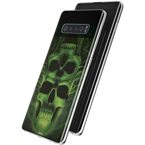 Liquid Blue Green Skulls Galaxy S10 Plus Skin