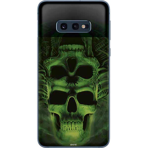 Liquid Blue Green Skulls Galaxy S10e Skin