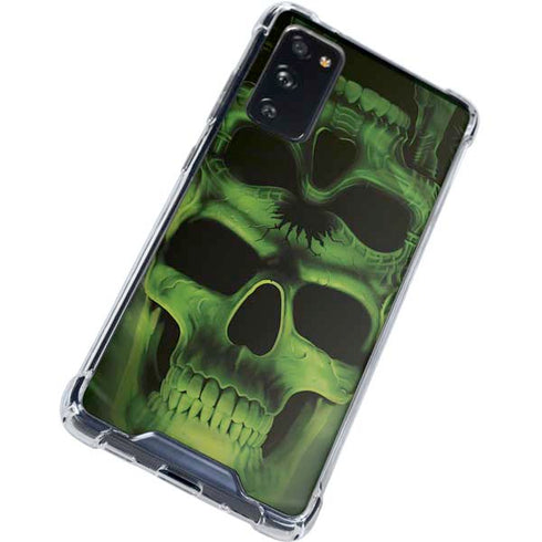 Liquid Blue Green Skulls Galaxy S20 FE Clear Case