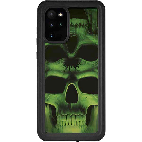 Liquid Blue Green Skulls Galaxy S20 Plus Waterproof Case