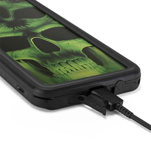 Liquid Blue Green Skulls Galaxy S20 Plus Waterproof Case