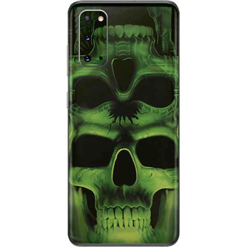 Liquid Blue Green Skulls Galaxy S20 Skin