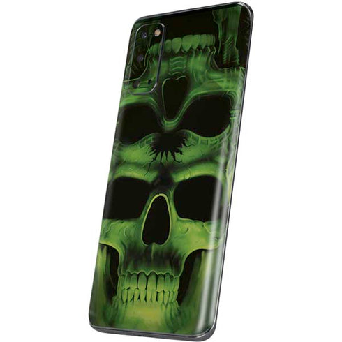 Liquid Blue Green Skulls Galaxy S20 Skin