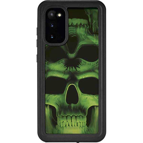 Liquid Blue Green Skulls Galaxy S20 Waterproof Case