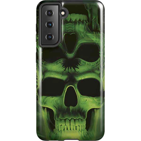 Liquid Blue Green Skulls Galaxy S21 5G Pro Case