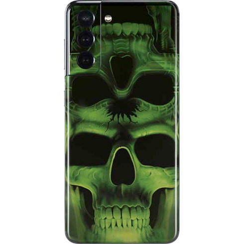 Liquid Blue Green Skulls Galaxy S21 5G Skin