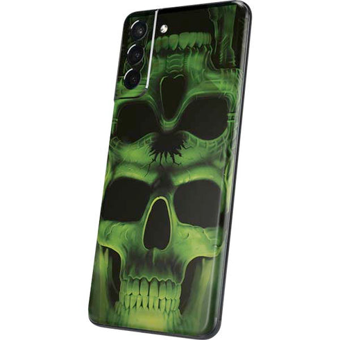 Liquid Blue Green Skulls Galaxy S21 5G Skin