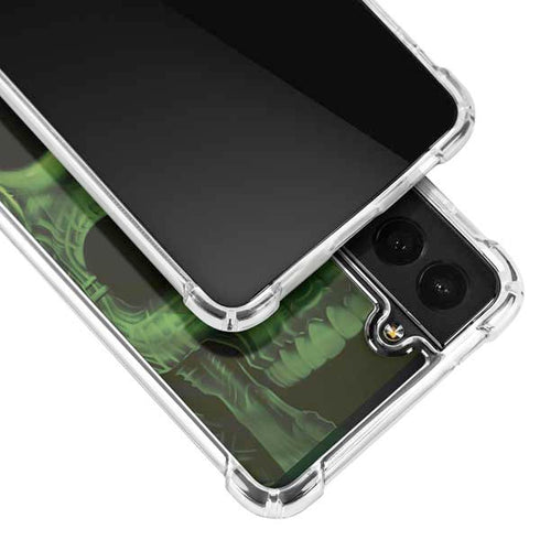 Liquid Blue Green Skulls Galaxy S21 FE Clear Case