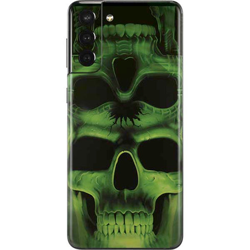 Liquid Blue Green Skulls Galaxy S21 Plus 5G Skin