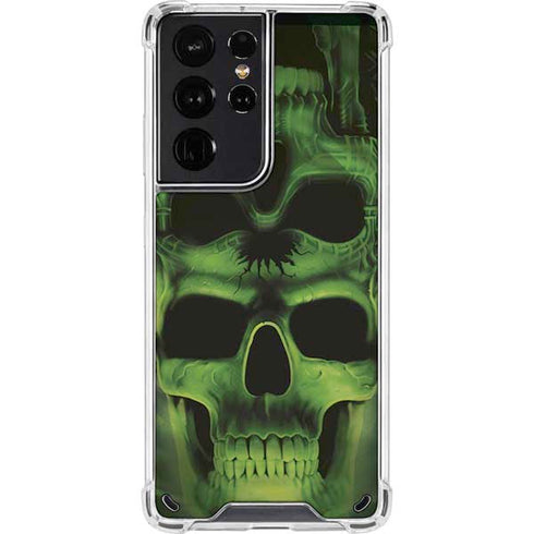Liquid Blue Green Skulls Galaxy S21 Ultra 5G Clear Case