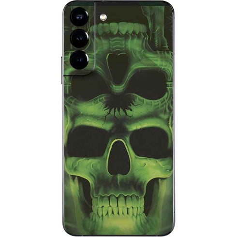 Liquid Blue Green Skulls Galaxy S22 Plus Skin