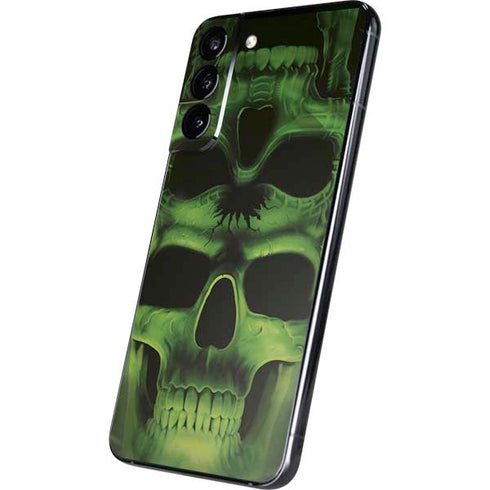 Liquid Blue Green Skulls Galaxy S22 Plus Skin