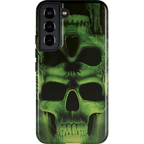 Liquid Blue Green Skulls Galaxy S22 Pro Case