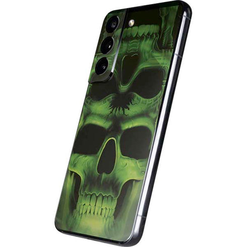 Liquid Blue Green Skulls Galaxy S22 Skin