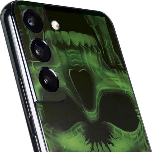 Liquid Blue Green Skulls Galaxy S22 Skin