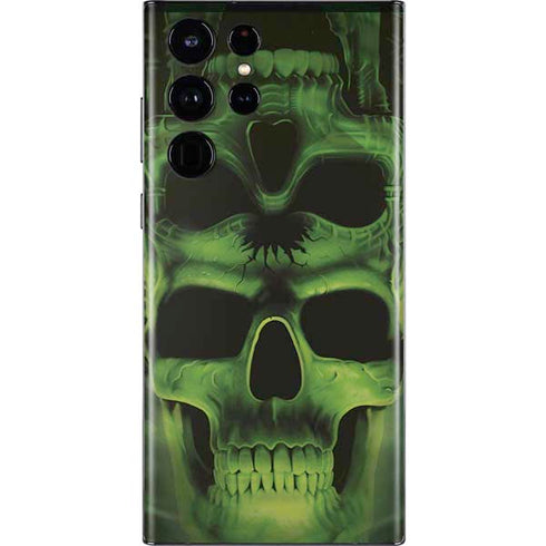 Liquid Blue Green Skulls Galaxy S22 Ultra Skin