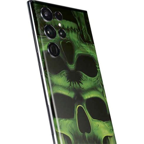 Liquid Blue Green Skulls Galaxy S22 Ultra Skin