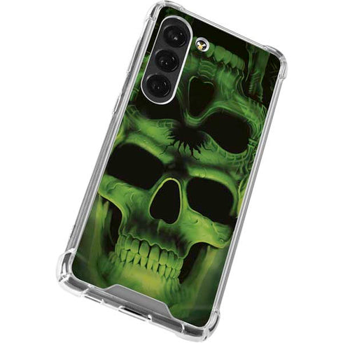 Liquid Blue Green Skulls Galaxy S23 Clear Case