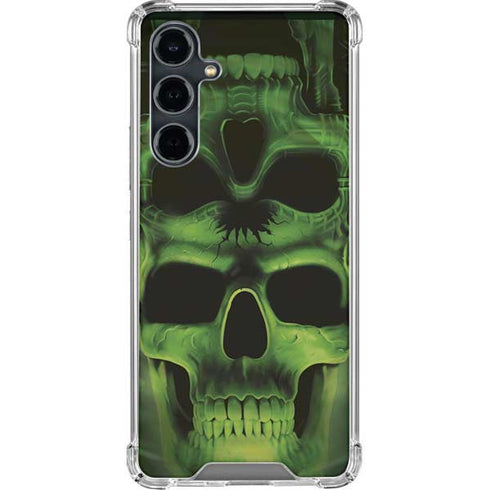 Liquid Blue Green Skulls Galaxy S23 FE Clear Case