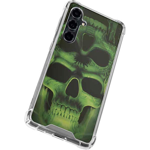 Liquid Blue Green Skulls Galaxy S23 FE Clear Case