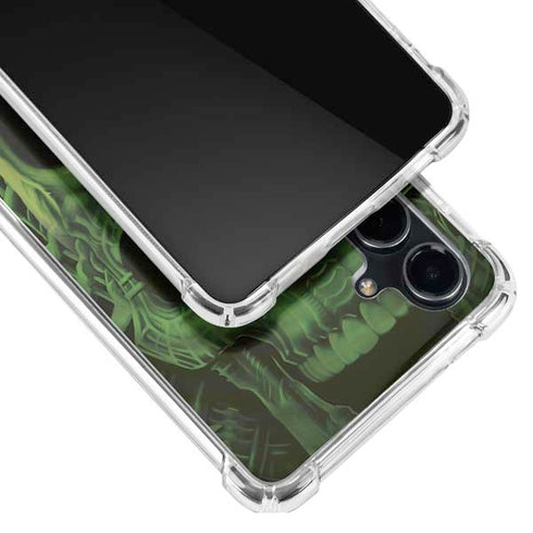 Liquid Blue Green Skulls Galaxy S23 FE Clear Case