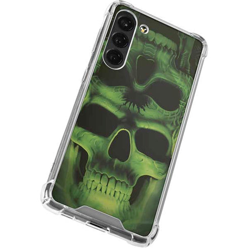 Liquid Blue Green Skulls Galaxy S23 Plus Clear Case