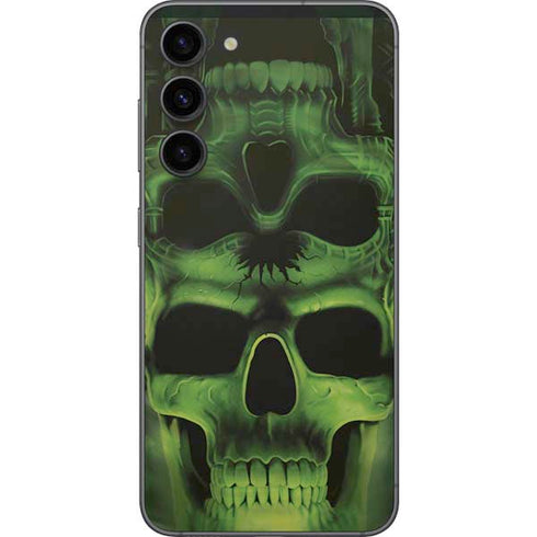 Liquid Blue Green Skulls Galaxy S23 Plus Skin