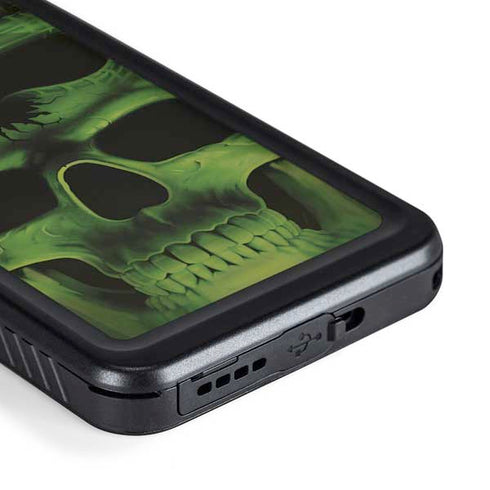 Liquid Blue Green Skulls Galaxy S23 Plus Waterproof Case