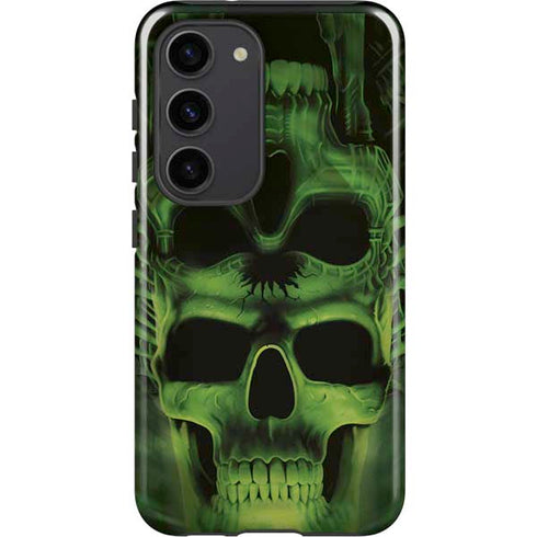 Liquid Blue Green Skulls Galaxy S23 Pro Case