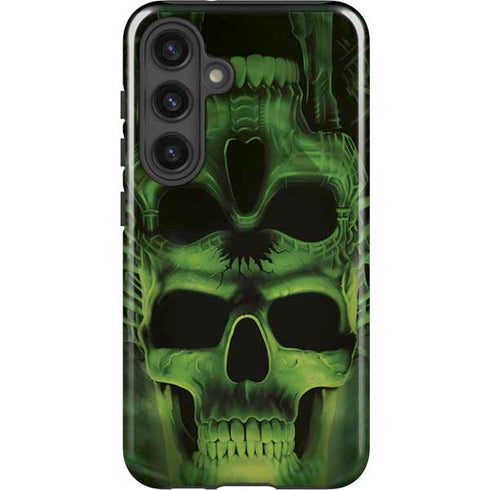 Liquid Blue Green Skulls Galaxy S24 Impact Case