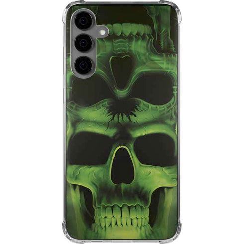 Liquid Blue Green Skulls Galaxy S24 Plus Clear Case