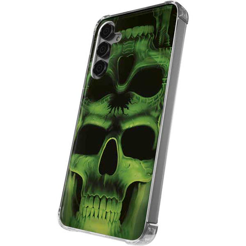 Liquid Blue Green Skulls Galaxy S24 Plus Clear Case