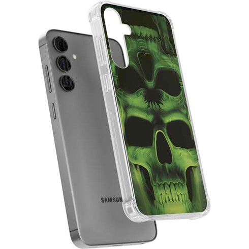 Liquid Blue Green Skulls Galaxy S24 Plus Clear Case