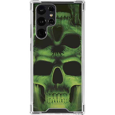 Liquid Blue Green Skulls Galaxy S24 Ultra Clear Case