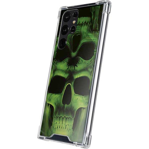 Liquid Blue Green Skulls Galaxy S24 Ultra Clear Case