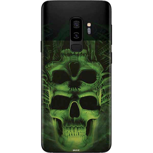 Liquid Blue Green Skulls Galaxy S9 Plus Skin