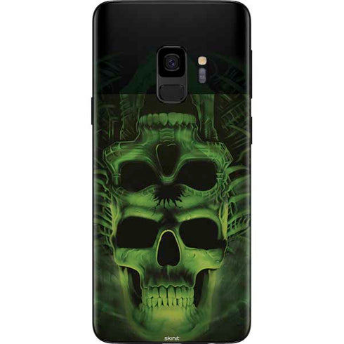 Liquid Blue Green Skulls Galaxy S9 Skin