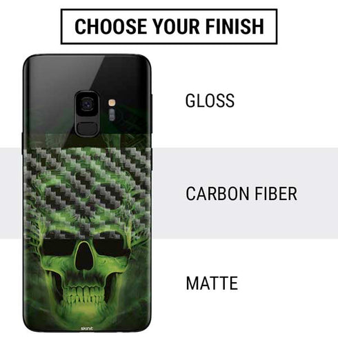 Liquid Blue Green Skulls Galaxy S9 Skin