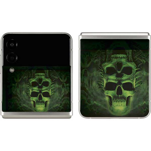Liquid Blue Green Skulls Galaxy Z Flip3 5G Skin